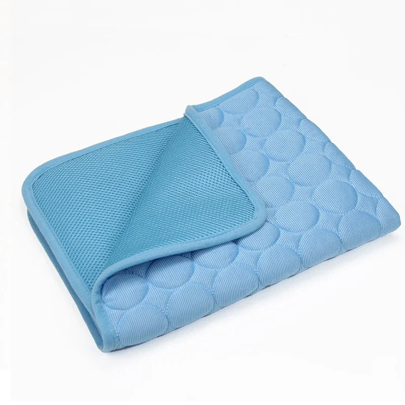 Cooling Pet Mat for Dogs and Cats - Self-Cooling Ice Silk Bed for Summer Comfort