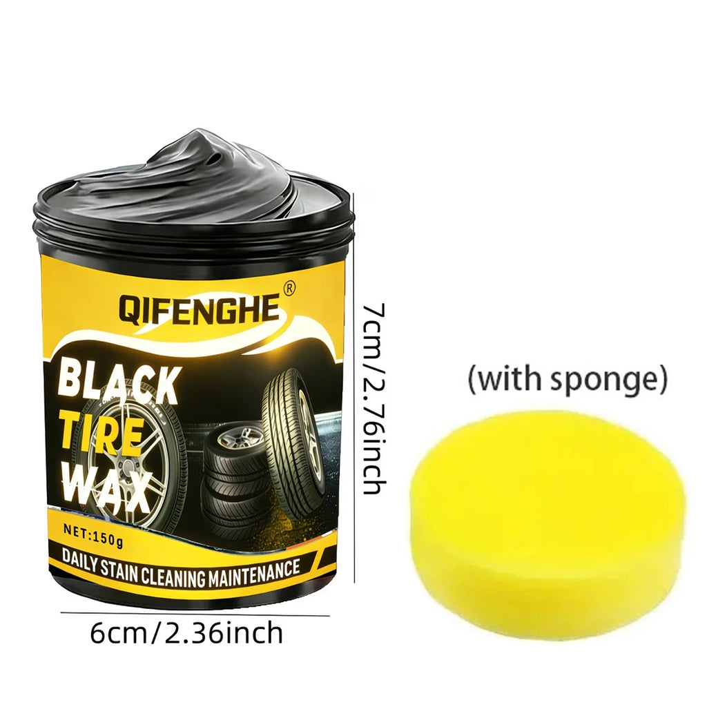 Black Tire Wax & Tire Shine Cleaner for Car Maintenance - Long-Lasting Gloss