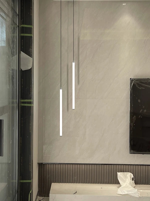 Modern Minimalist LED Pendant Light for Living Room & Bedroom - Chrome Finish