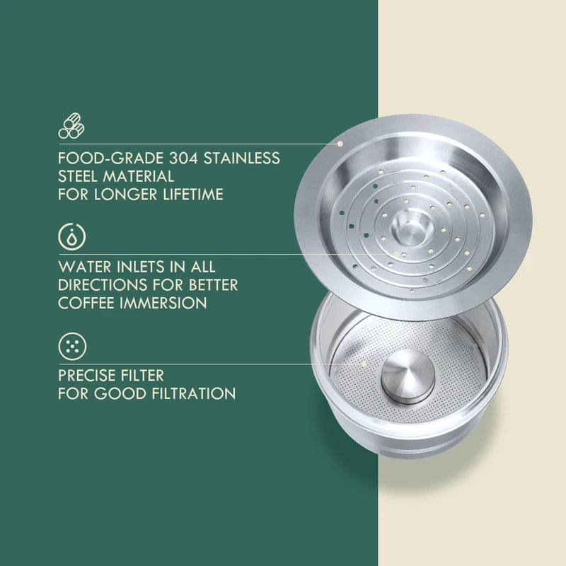 Reusable Stainless Steel Coffee Filter for Capsule Machines - Eco-Friendly & Refillable