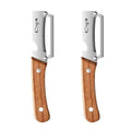 Stainless Steel Fruit and Vegetable Peeler with Wooden Handle - Durable Kitchen Tool
