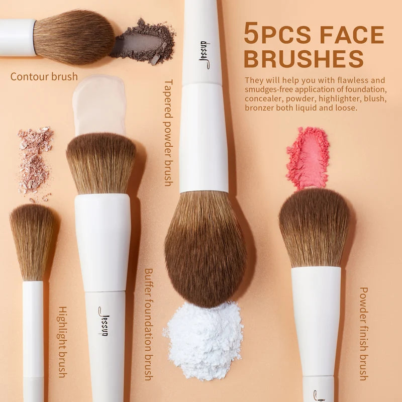 14-Piece Professional Makeup Brush Set - Vegan Synthetic Face & Eye Brushes