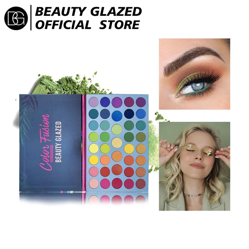 Rainbow Eyeshadow Palette with 39 Neon Glitter Shades Long Lasting Makeup
