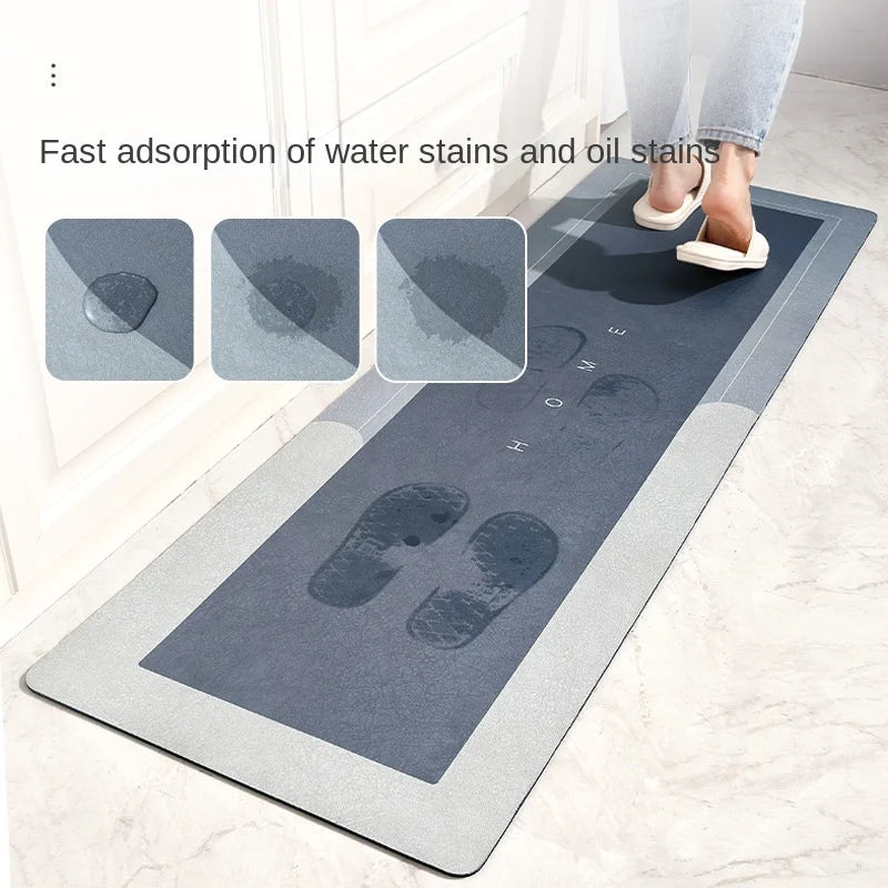 Kitchen Floor Mat Anti-Slip Water Absorbent Rug for Entrance, Bathroom, Living Room