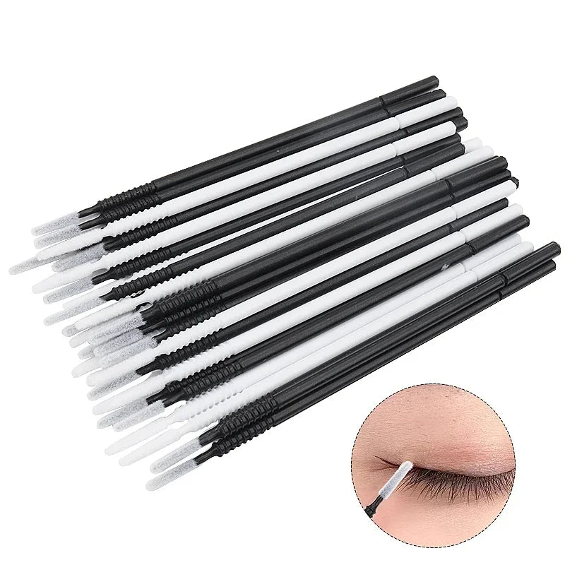 Disposable Spiral Mascara Brush Applicators Set - Microbrush Eyelash Extension Tools
