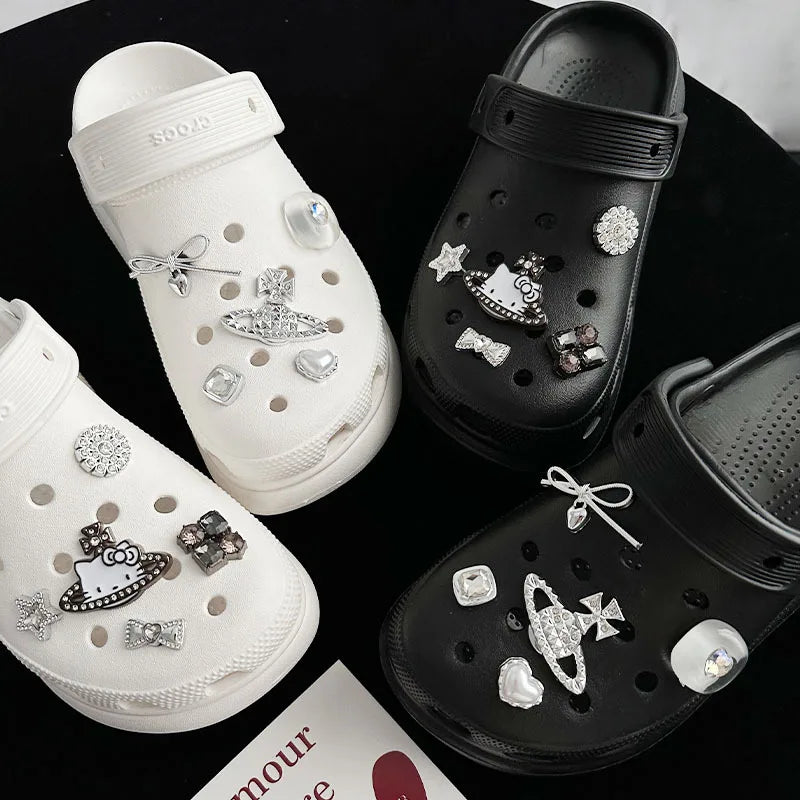 Cute 3D Hello Kitty & Star Shoe Charms Detachable DIY Shoe Buckles for Garden Clog Holes