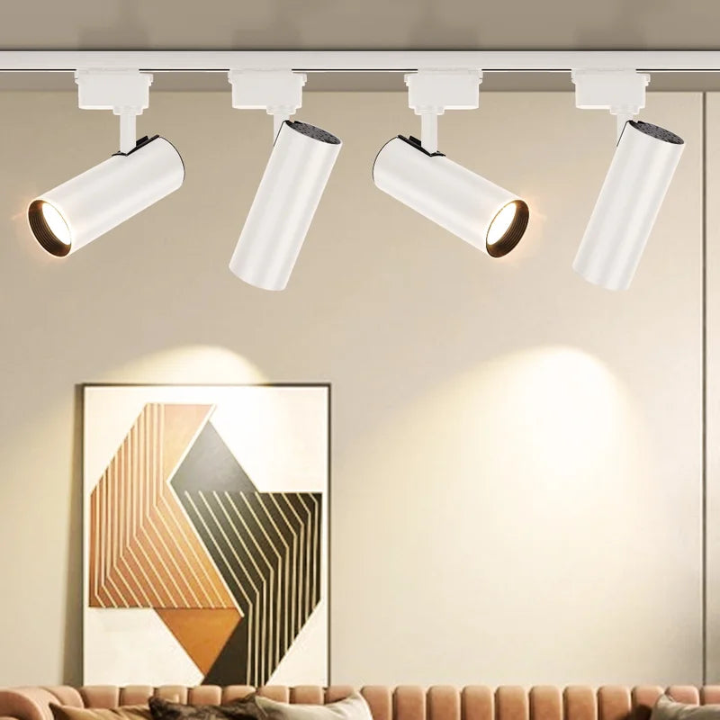 Dimmable Track Light 20W COB Spotlight Ceiling Lamp for Living Room & Commercial Spaces