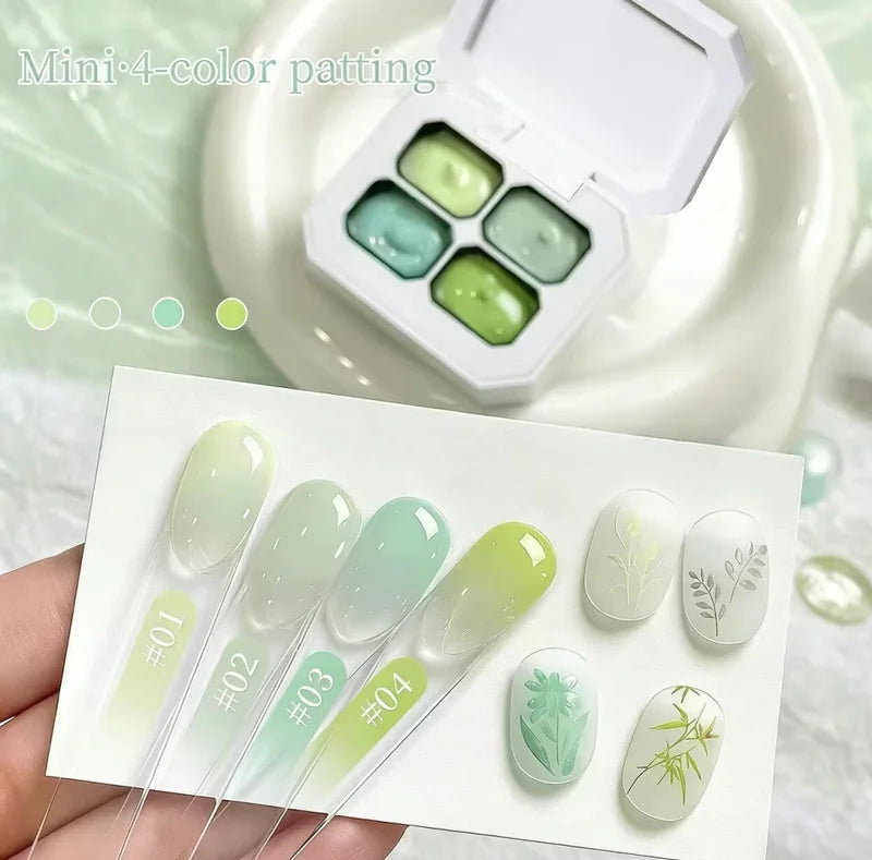4-Color No-Wipe Gel Nail Polish Set for Nail Art & Gradient Designs - Summer Popular