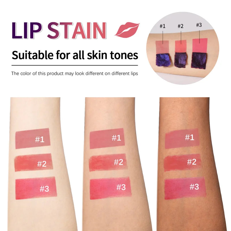 Peel Off Long Wear Lip Stain - Natural Shades, Water-Resistant & Hydrating