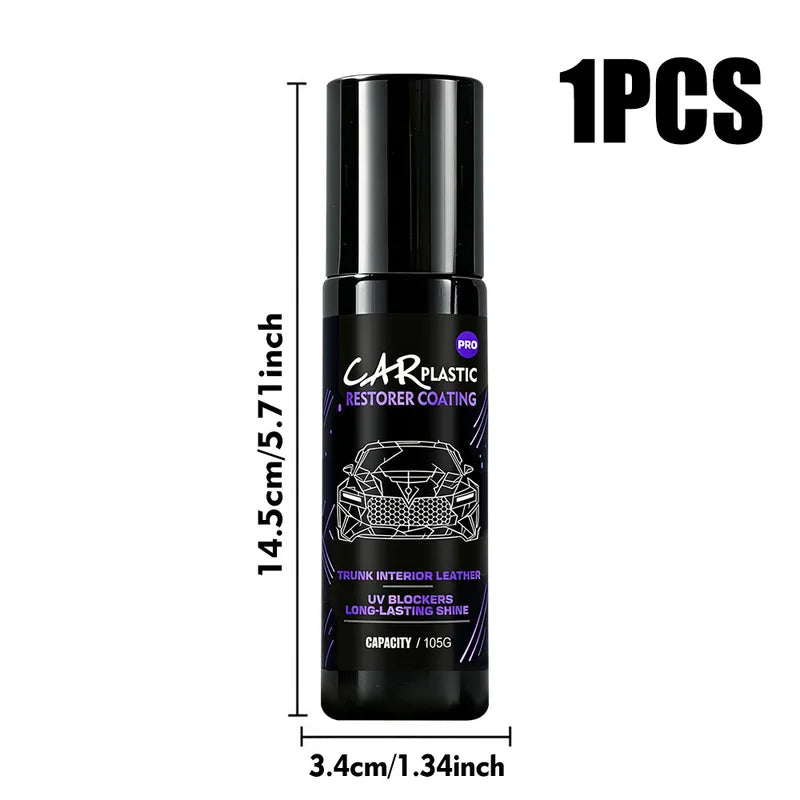 Car Plastic & Leather Repair Wax - Glossy Panel Renewal Polish, Long-Lasting