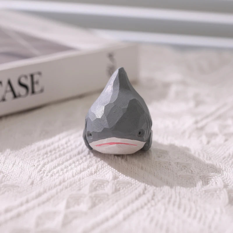 Handmade Wooden Shark Sculpture for Home Decor - Unique Desk & Room Accent