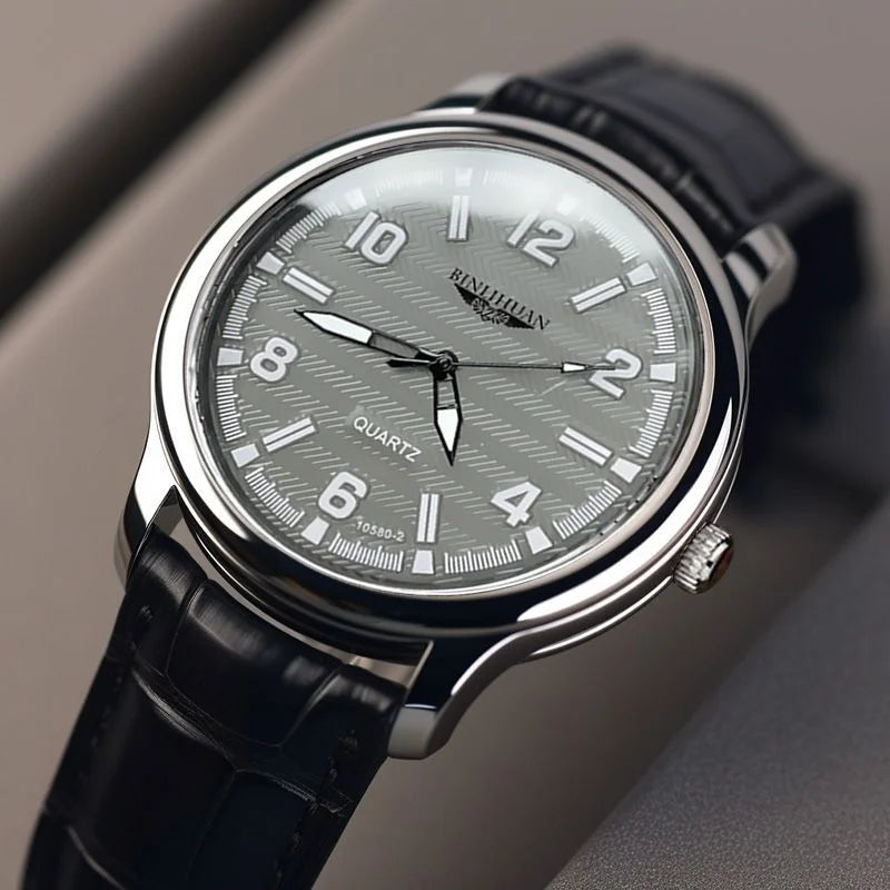 Men's Luxury Waterproof Quartz Wristwatch - Business Dress Leather Watch