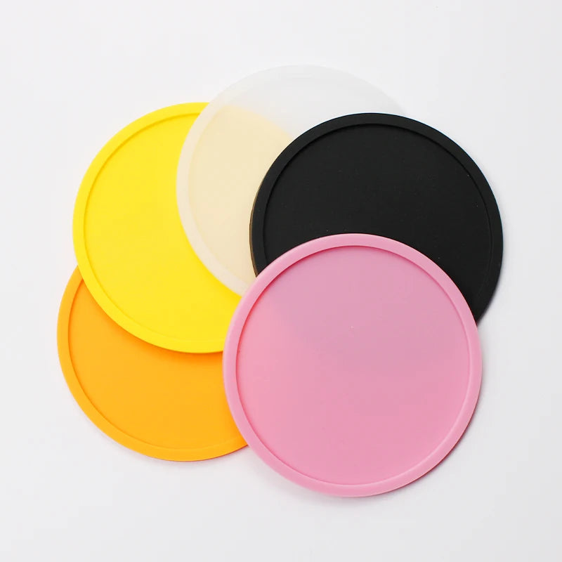 6-Pack Silicone Drink Coasters Set Anti-Slip Reusable Table Protectors