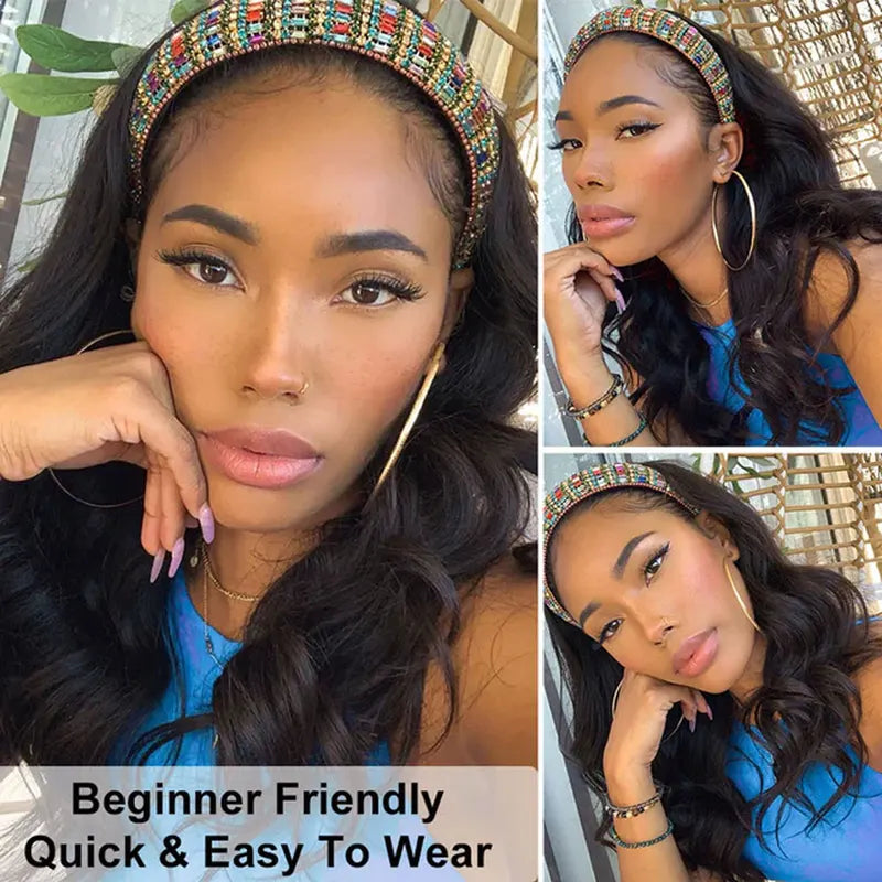 Human Hair Body Wave Wig 30-40 Inch 200% Density Remy Wigs for Women