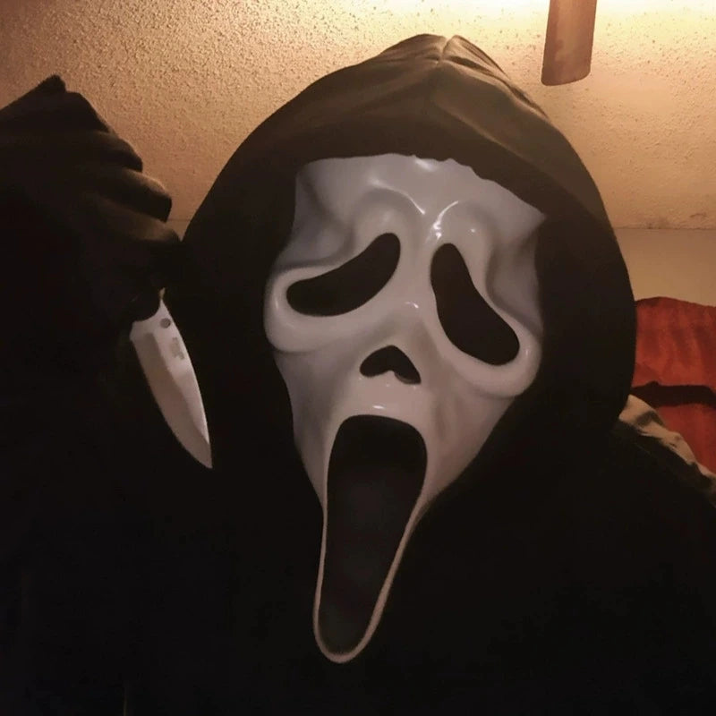 Halloween Creepy Face Mask with Tongue Out - Scary Cosplay Prop for Parties