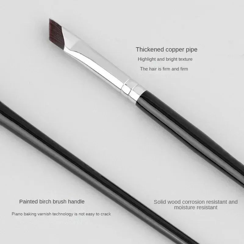 Eyeliner & Eyebrow Makeup Brush Set - Precise Fine Angle Flat Detail Tools
