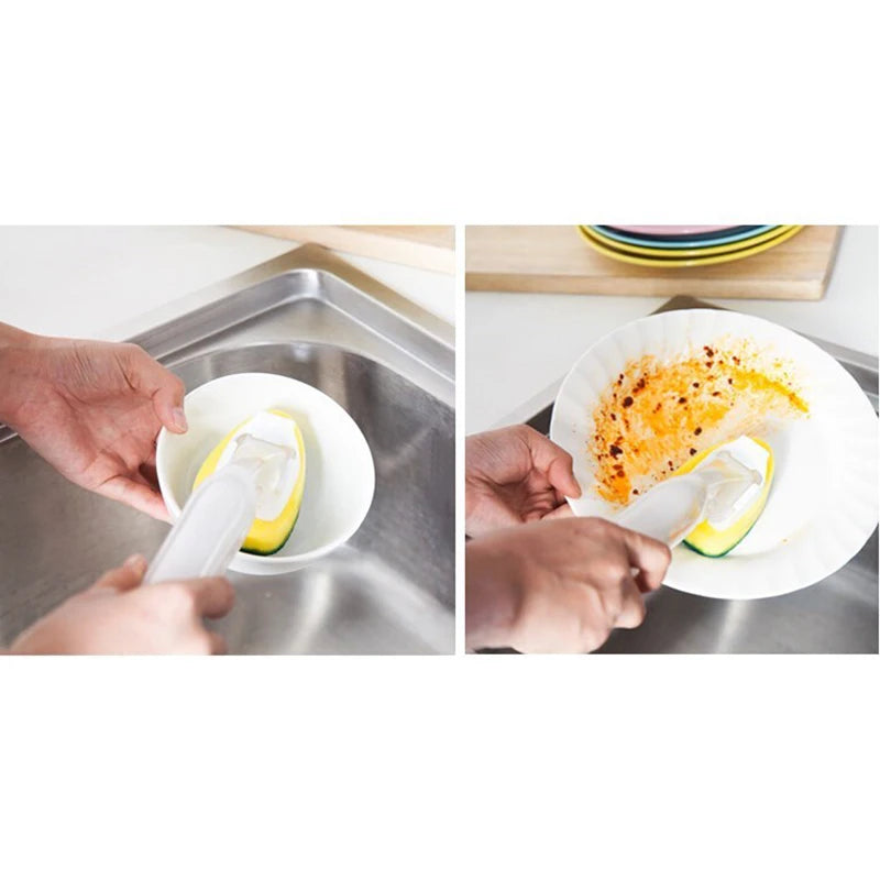 Dish Wand Soap Cleaning Brush Set with Replacement Sponges - Kitchen Sink Scrubber