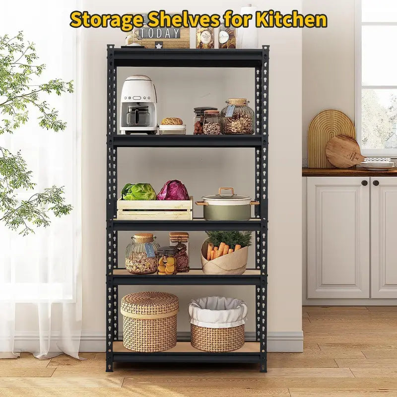 Heavy Duty 5-Tier Metal Storage Shelving Unit 30x12x60in, Adjustable Garage Rack