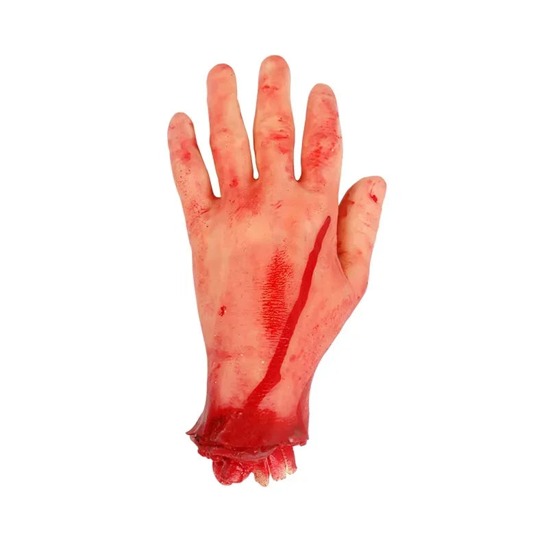 Halloween Bloody Body Parts Decor Set - Fake Hands Legs Arms Brain Heart Horror Props