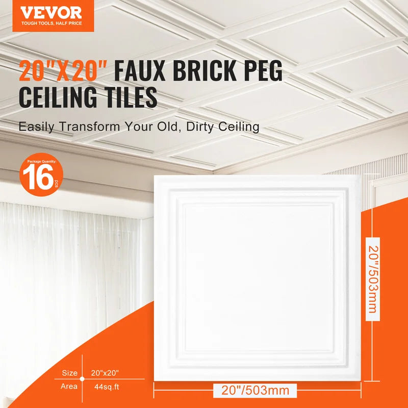 Drop Ceiling Tiles 20x20 Inch Polystyrene Sheet for Home Office Renovation