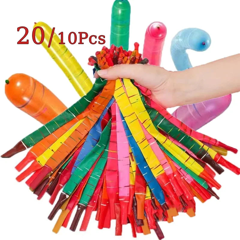 10/20pcs Mixed Color Latex Rocket Balloons Flying Squeaking Party Decorations