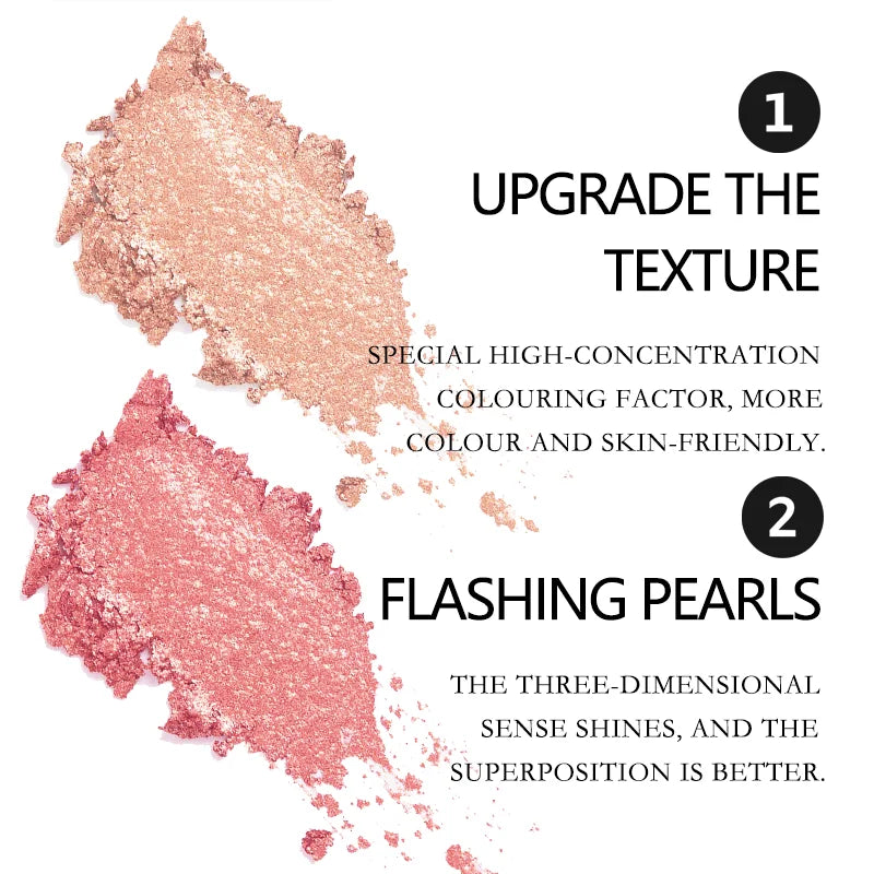 2-Color Blush Palette 2 in 1 Contouring & Highlight Cream Makeup Set