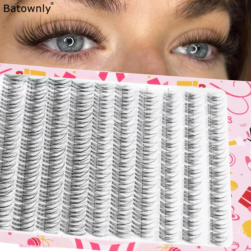 Natural Eyelash Clusters Fishtail Fairy Style False Eyelashes C Curl 10-12mm Mixed Sizes DIY Extension