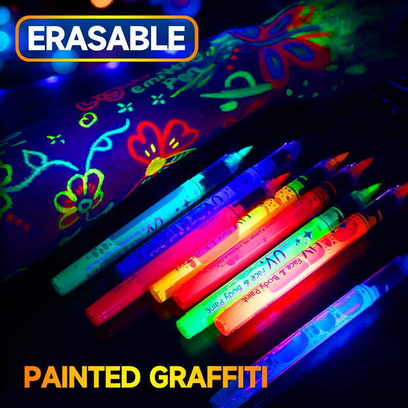 8-Color Luminous Acrylic Art Markers for Painting & Drawing - Halloween DIY
