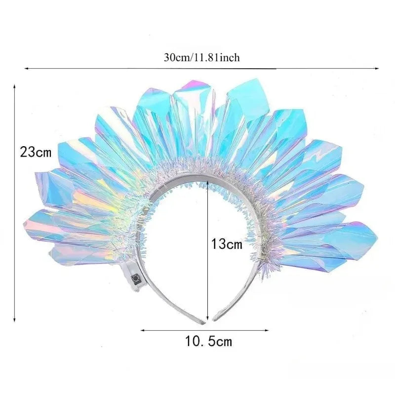 Light Up Laser Headband for Parties & Performances - Colorful Glow Hair Accessory