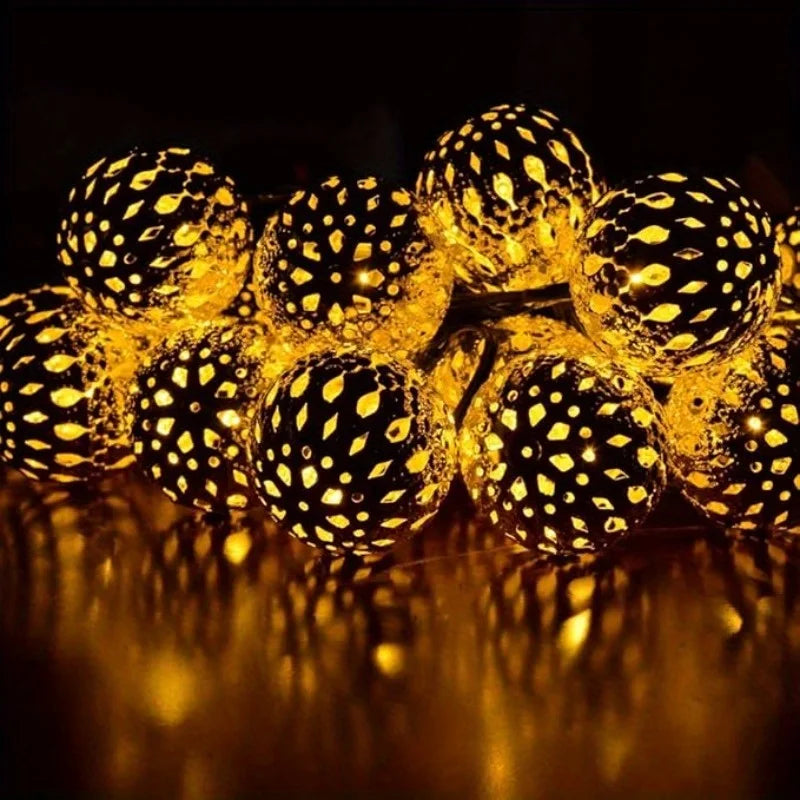 Moroccan Style Solar String Lights Waterproof Outdoor Garden & Party Decor