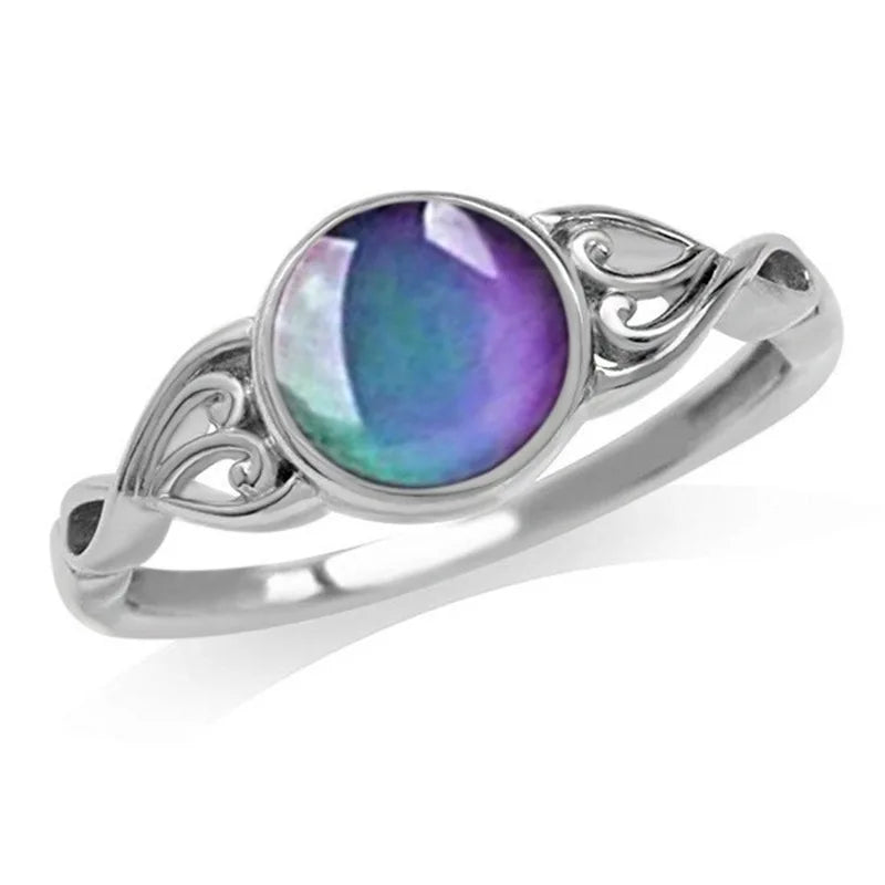 Moon Stone Color Changing Mood Ring - Adjustable Fashion Jewelry Gift