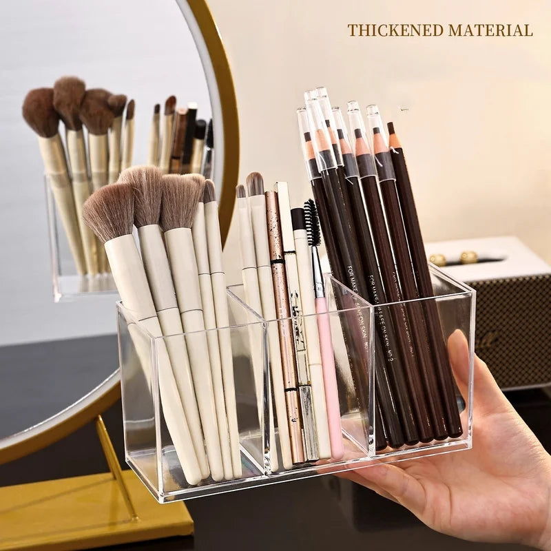Transparent Makeup Brush Storage Box Case Organizer for Cosmetics & Tools