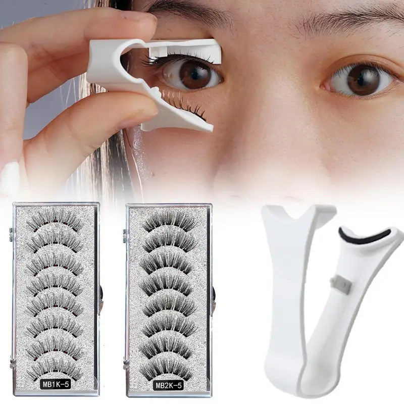 Magnetic Reusable False Eyelashes Kit with Tweezers - Natural & Dramatic Styles