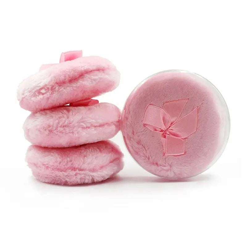 Large Fluffy Reusable Powder Puff Makeup Tool for Face & Body - Velour & Sponge