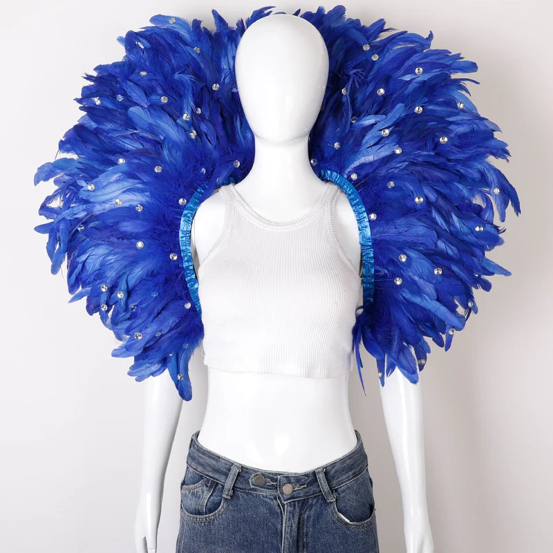 Elegant Women's Feather Shawl for Halloween Masquerade Party Cosplay Accessories
