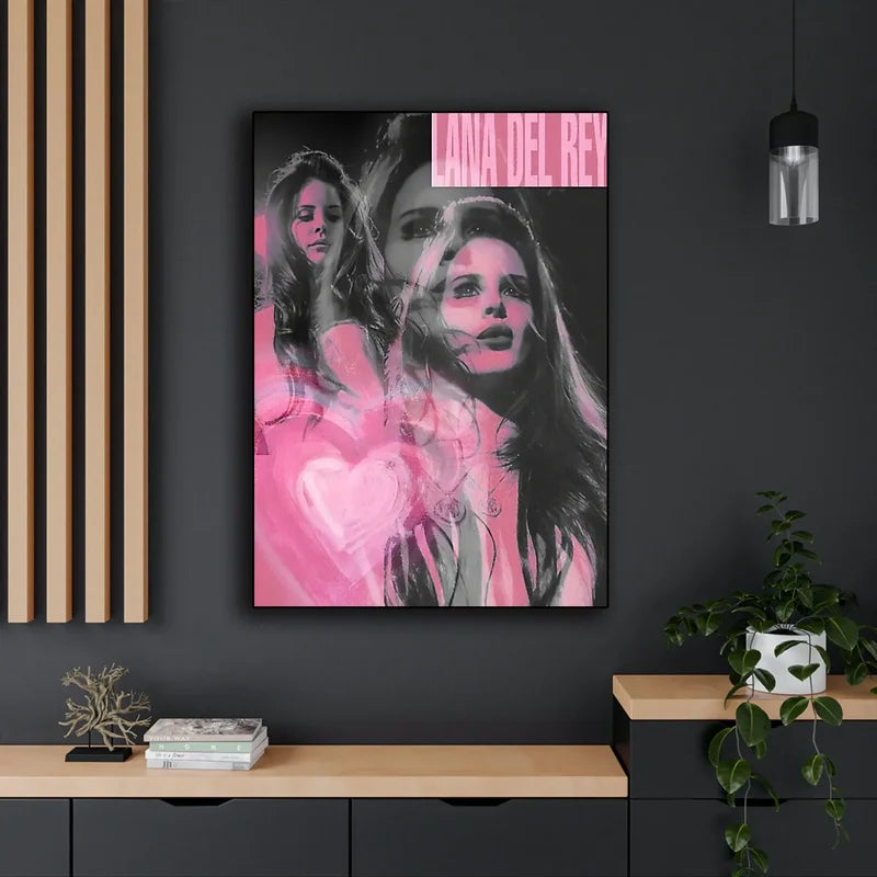 Music Album Wall Art Canvas Poster - Black and Pink Lizzy Grant Room Decor