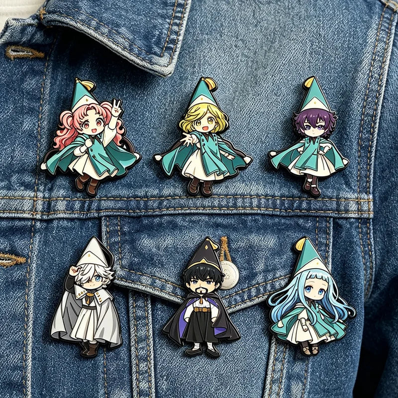 6pc Witch Hat Enamel Pin Set for Cosplay & Magical Accessories