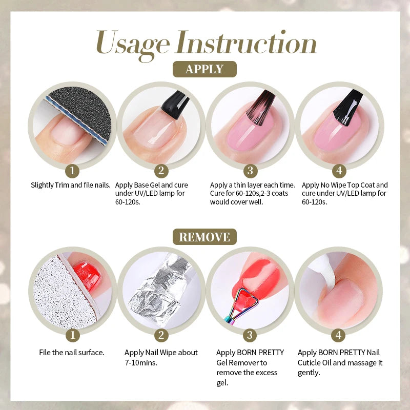 Reflective Glitter Gel Polish - 10ml UV Soak-Off Nail Art Varnish, Multiple Colors