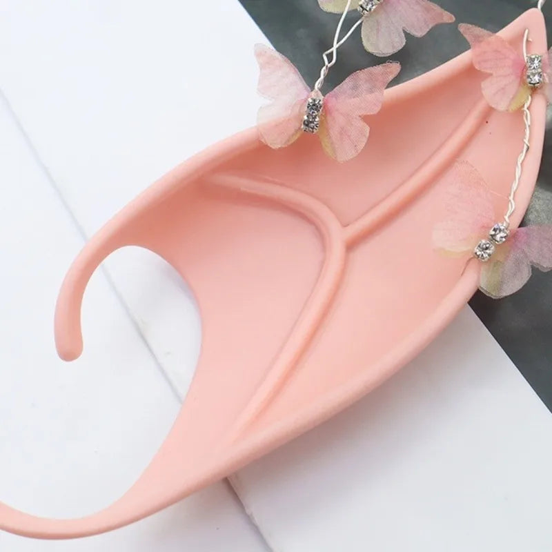 Halloween Elf Ears Cosplay Costume Accessories with Earring Dangle Fake Piercing