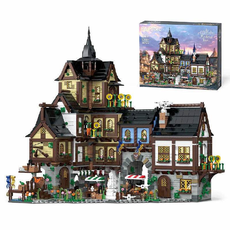Medieval Town Modular Building Blocks Set - 3857PCS Architectural Model Kit for Adults