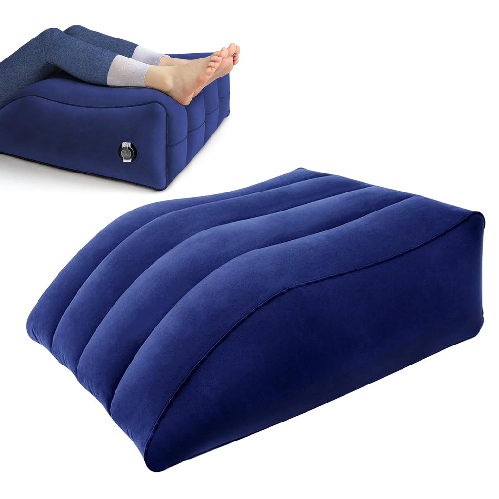 Inflatable Leg Elevation Pillow for Swelling Relief - Portable Wedge for Circulation