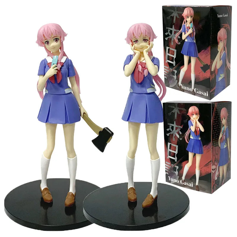 17cm Future Diary Mirai Nikki Yuno Gasai Action Figure - Anime Uniform Model Toy