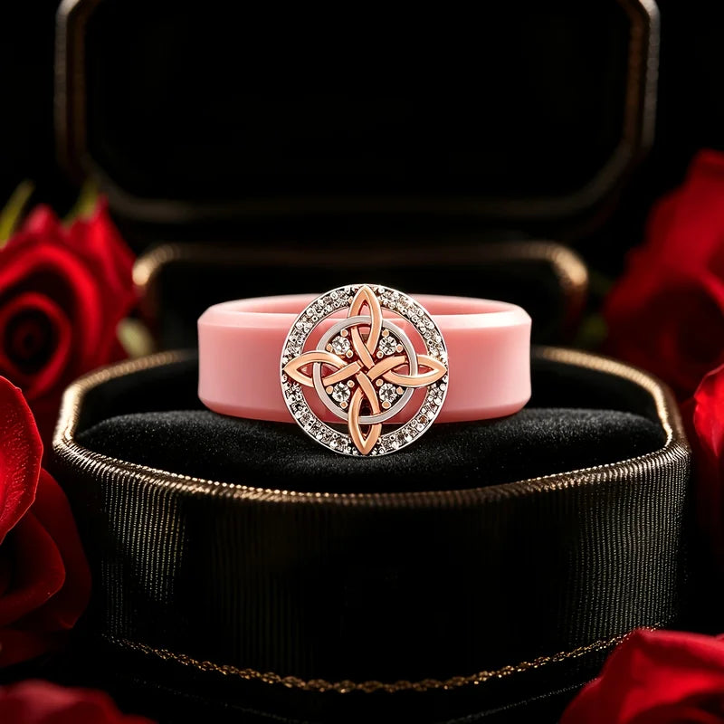 Spiritual Celtic Knot Silicone Ring for Protection & Love - Adjustable Sizes