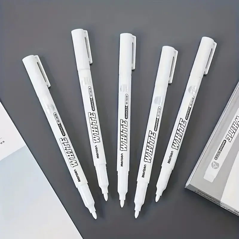 Waterproof White Marker Pen Set for Tire Painting Fabric Wood Leather - Permanent Alcohol Graffiti