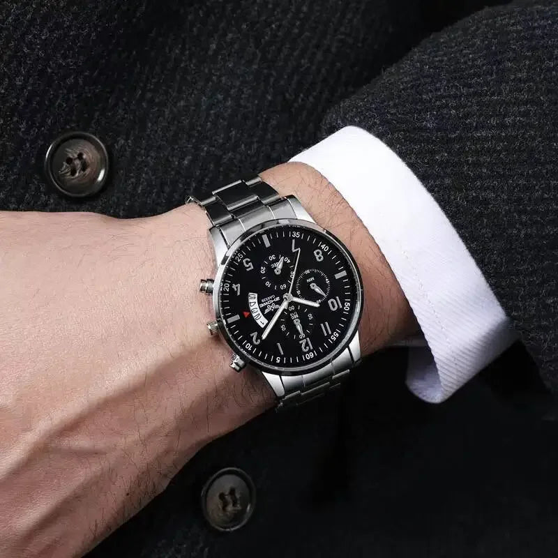Men's Quartz Business Watch - Stylish Men's Wristwatch with Durable Alloy Case