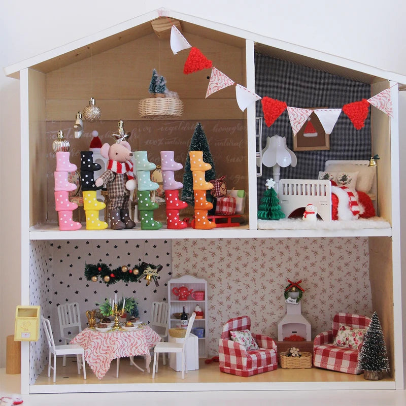 Mini Rain Boots Decor Set - Polka Dot Silicone House Accessories