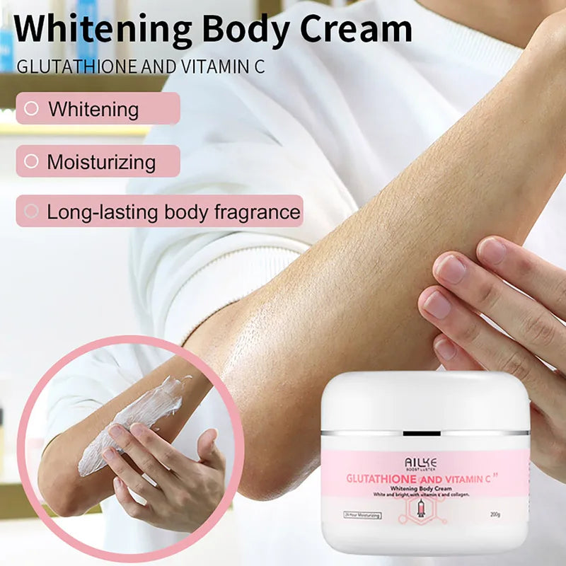 Whitening Body Cream with Glutathione & Vitamin C for All Skin Types - 200ml