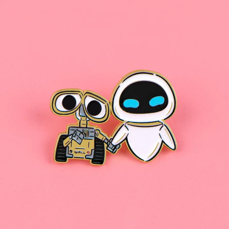 Cute Cartoon Robot Enamel Pin Brooch for Coat, Women's Jewelry Gift