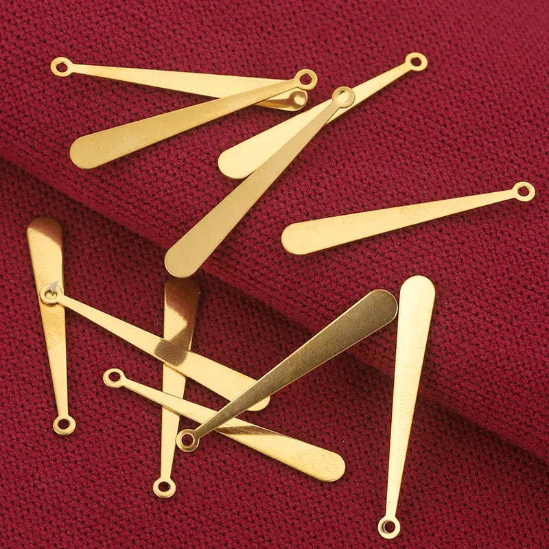 20pcs Stainless Steel Long Drop Charms for Jewelry Making Earrings Pendants & Bracelets