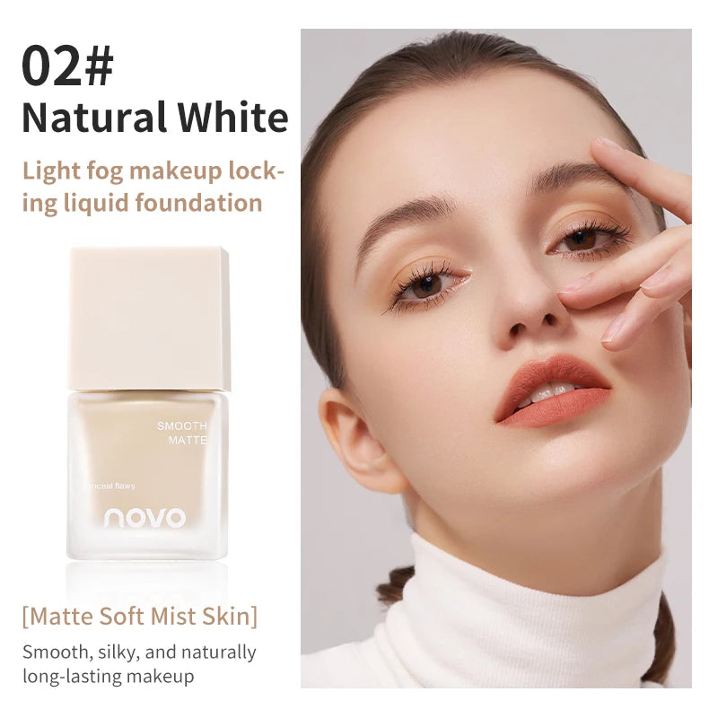 Long-Lasting Foundation Makeup with Oil Control & Concealer - Natural Matte Finish